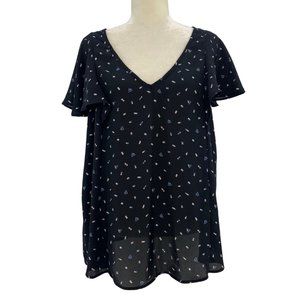Torrid Black Confetti Georgette Blouse Size 0